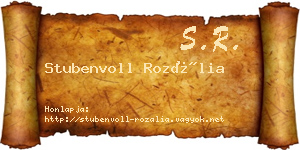 Stubenvoll Rozália névjegykártya