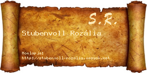 Stubenvoll Rozália névjegykártya